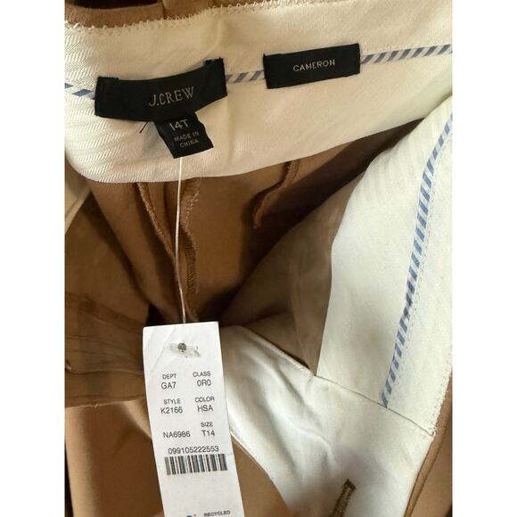 NWT J.Crew Tan Cameron Pants in Four Season Stretch - 14T (Tall) - Picture 6 of 9